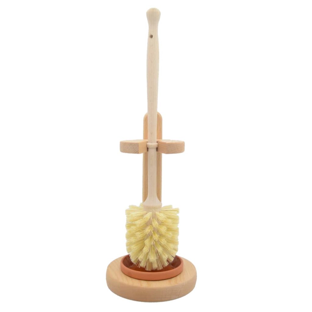 Escobilla de baño de madera