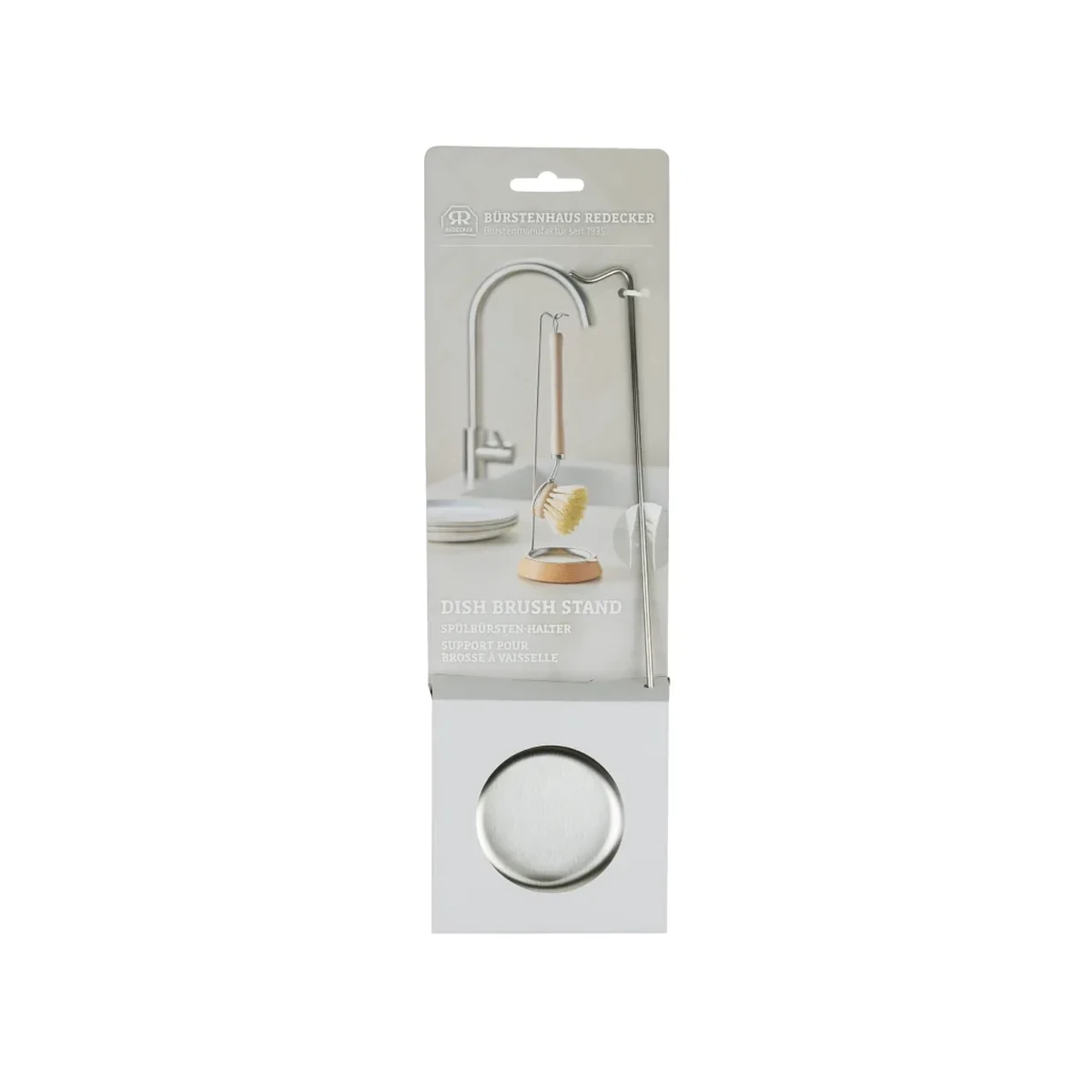 envase del soporte para cepillo de vajilla de redecker