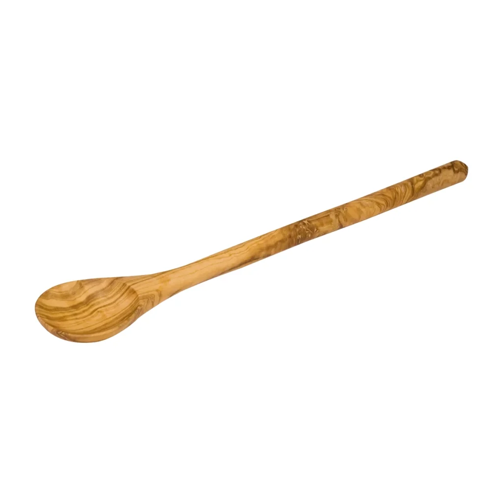 cuchara de madera de olivo para cocina de 30 cm con pala maciza