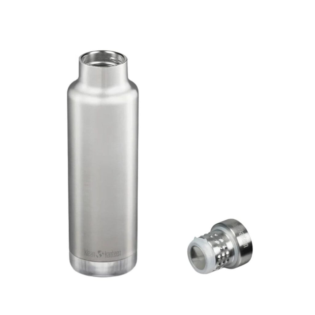 botella térmica klean kanteen destapada
