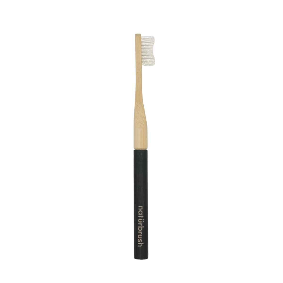Cepillo de dientes negro de bambú con cabezal intercambiable ecológico cerrado