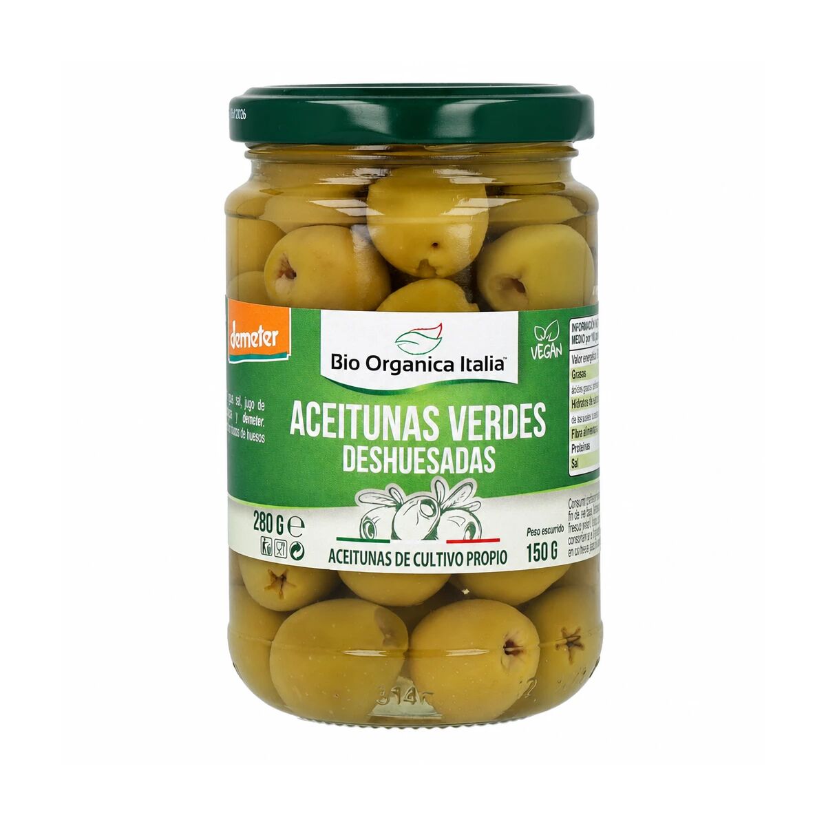 Aceituna Verde Deshuesada 280g BIO