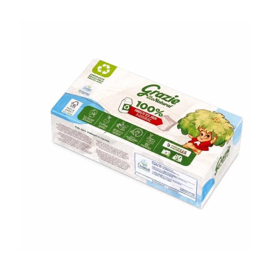 Pañuelos Faciales Triple Capa 80 uds — Grazie Natural