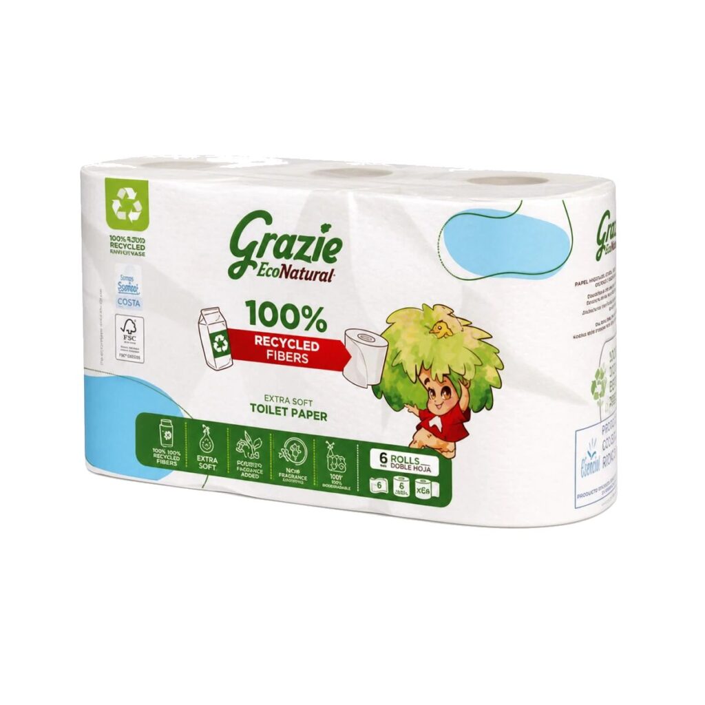 Papel Higiénico Doble Capa 6 rollos — Grazie Natural