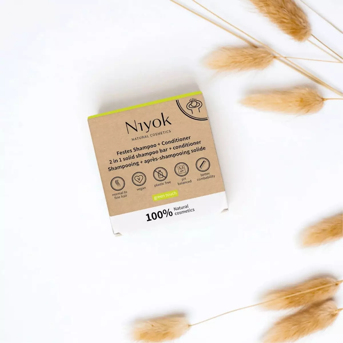 CHAMPU + ACONDICIONADOR SOLIDO green touch 80 gr