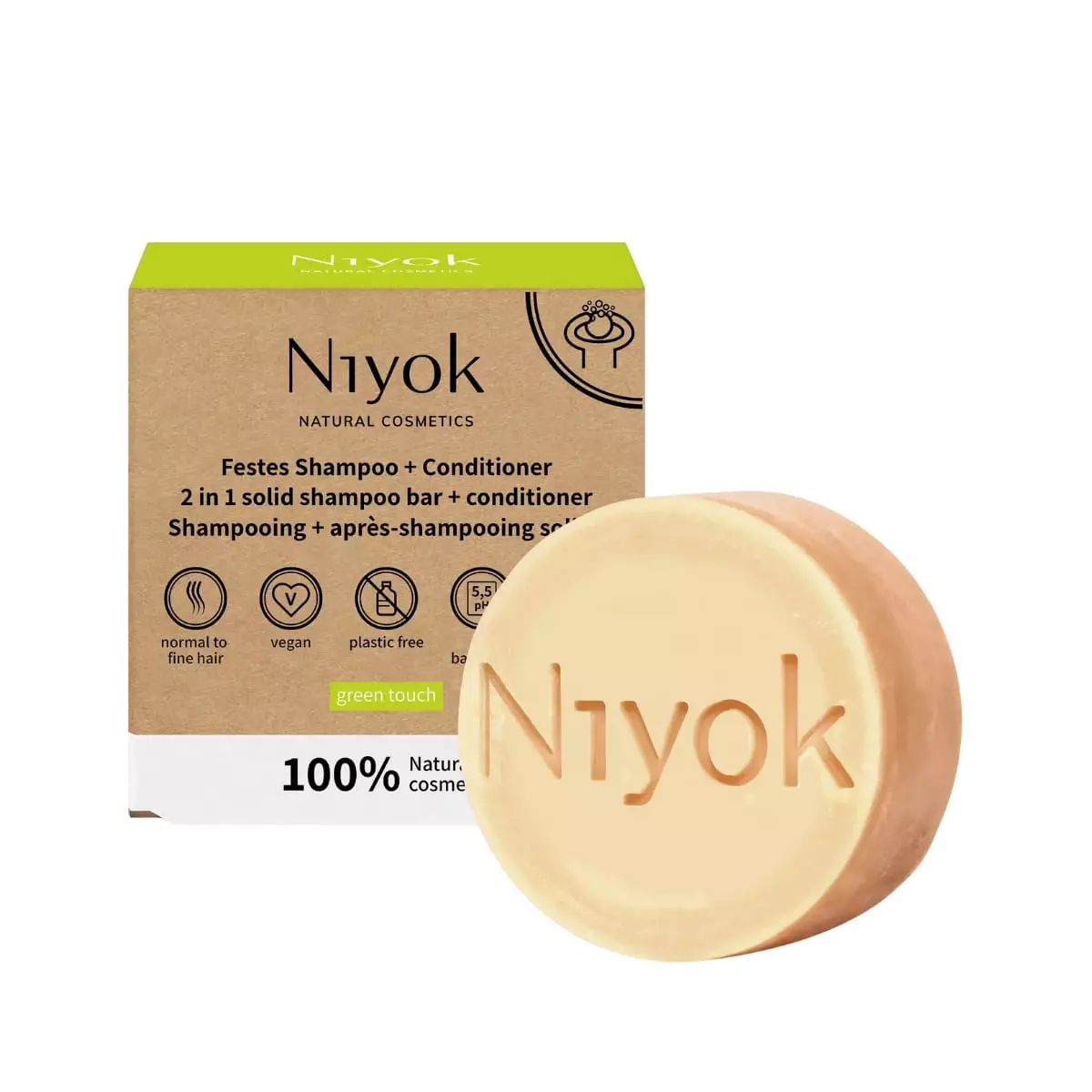 CHAMPU + ACONDICIONADOR SOLIDO green touch 80 gr