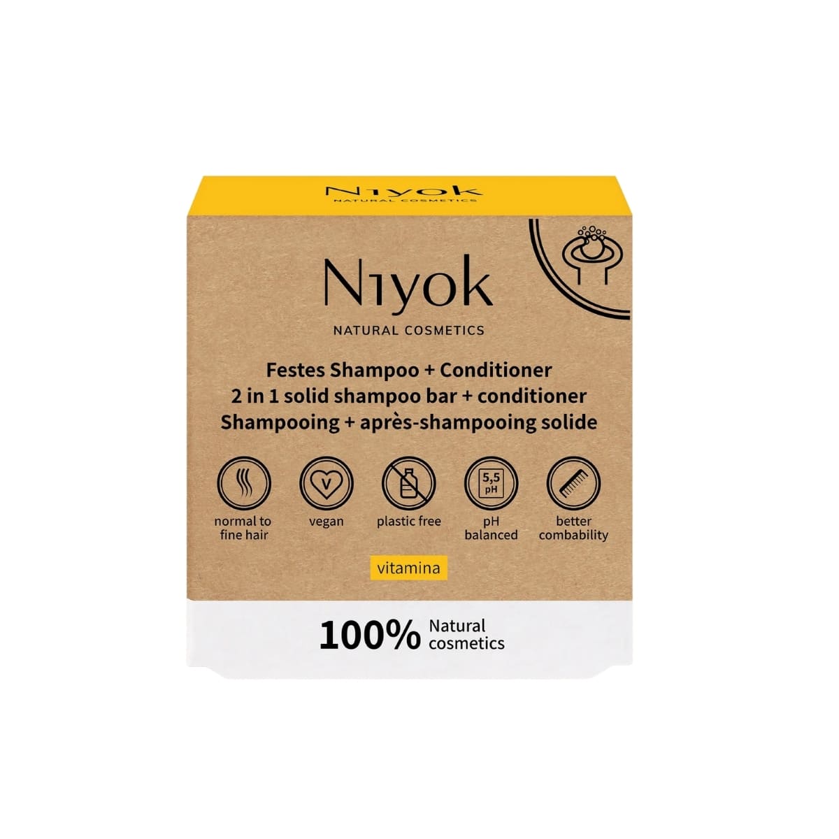 CHAMPU + ACONDICIONADOR SOLIDO vitamina 80 gr