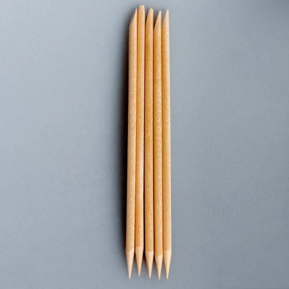 Palitos de Manicura de Madera de Abedul - 6 Unidades