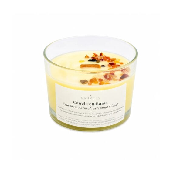 Vela de Canela y Naranja de Cera de Soja con Carneola - Canvela
