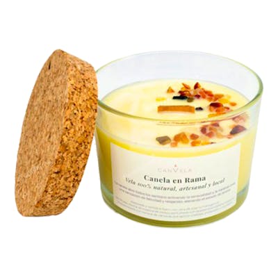 Vela de Canela y Naranja de Cera de Soja con Carneola - Canvela