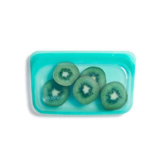 Bolsa de silicona alimentaria hermética pequeña azul turquesa