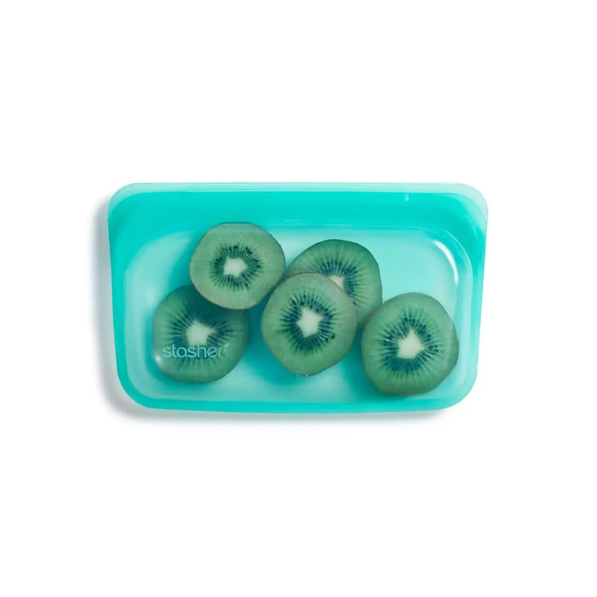 Bolsa de silicona alimentaria hermética pequeña azul turquesa