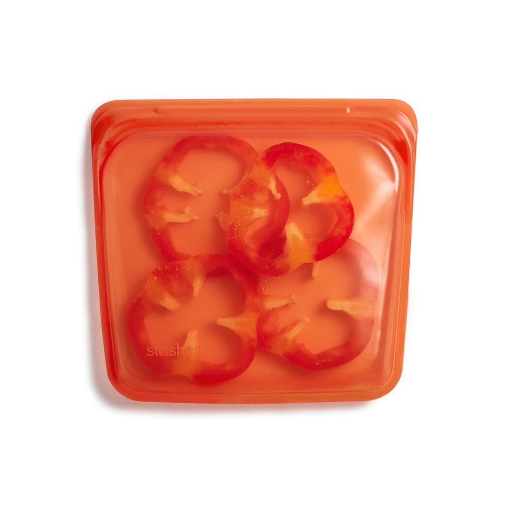 Bolsa de silicona alimentaria hermética mediana naranja