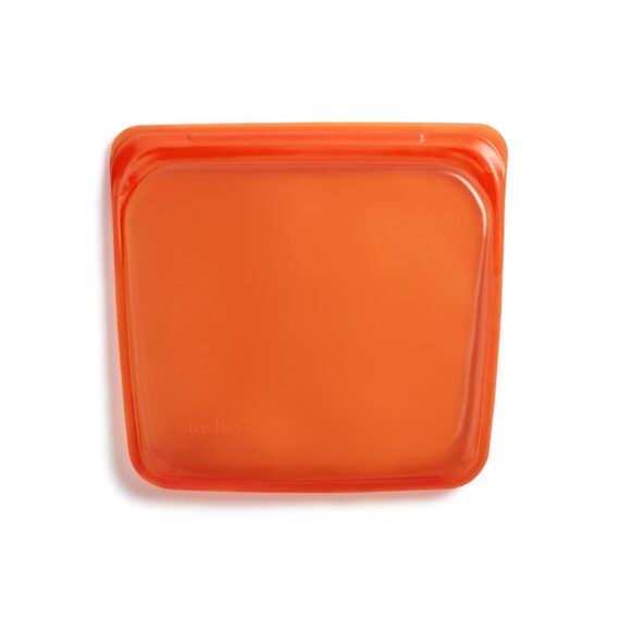 Bolsa de silicona platino hermética mediana naranja