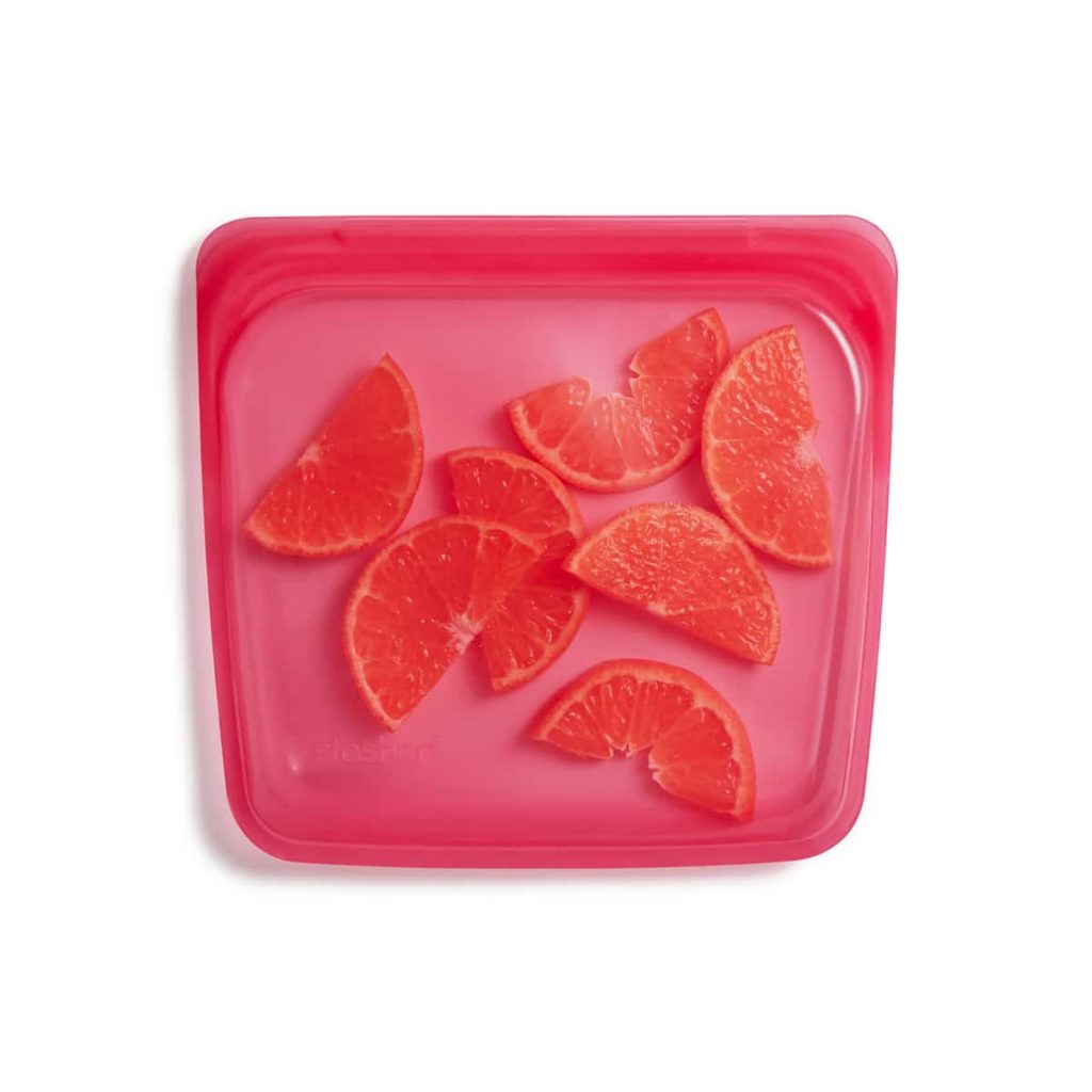 Bolsa de silicona alimentaria hermética mediana rojo frambuesa
