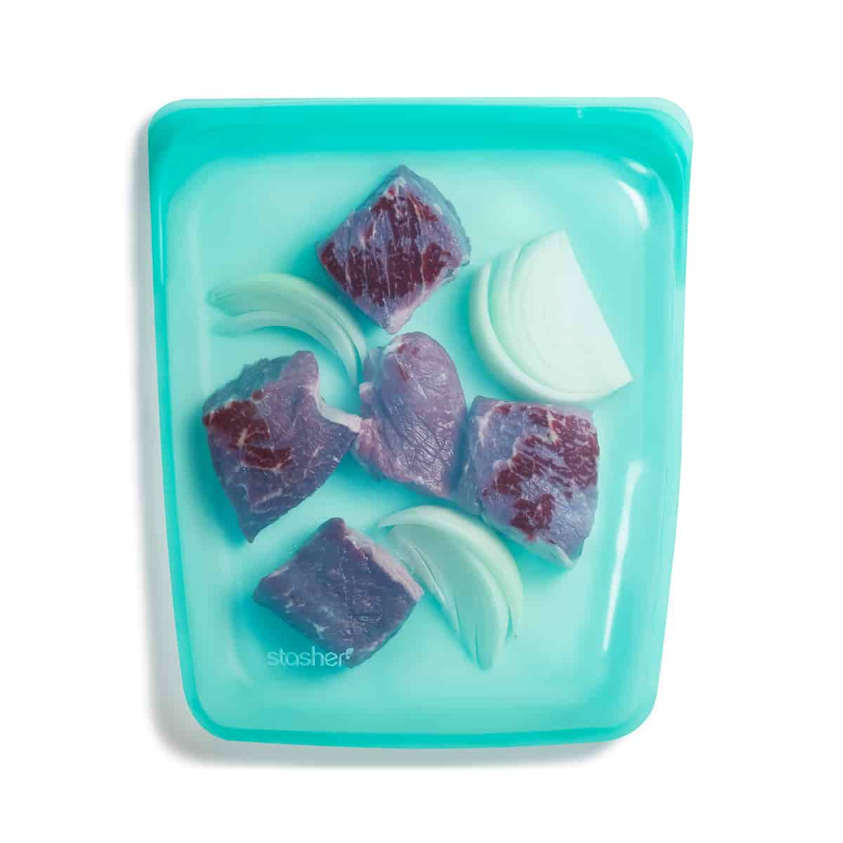 Bolsa de silicona alimentaria hermética grande azul turquesa