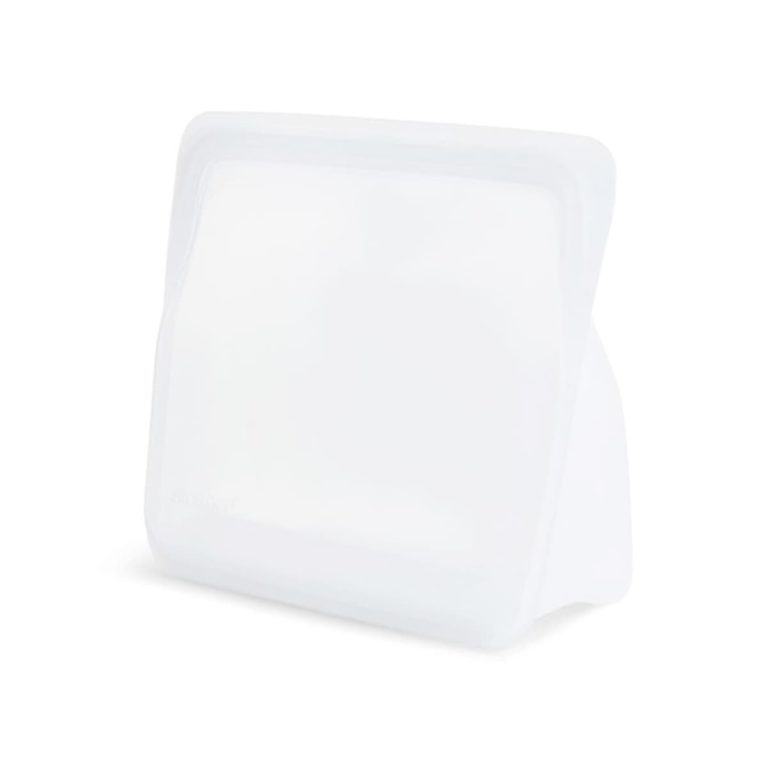 Bolsa de Silicona platino con base de pie Stasher Mediana transparente