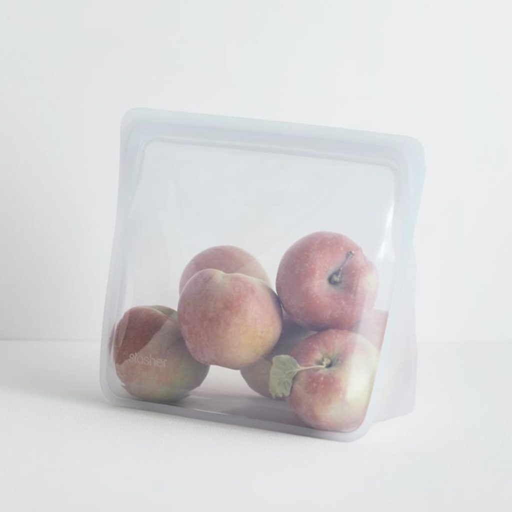 bolsa de silicona Stasher stand up grande transparente
