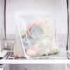 bolsa de silicona reutilizable base de pie grande transparente