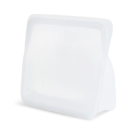 Bolsa de Silicona platino con base de pie Stasher Grande