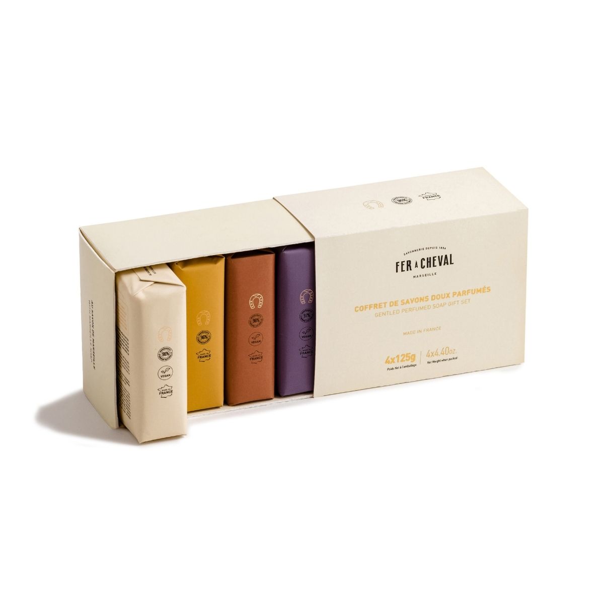 Pack de 4 jabones con suave aroma naturales tipo Marsella con karité Pack de 4 jabones con suave aroma naturales tipo Marsella con karité