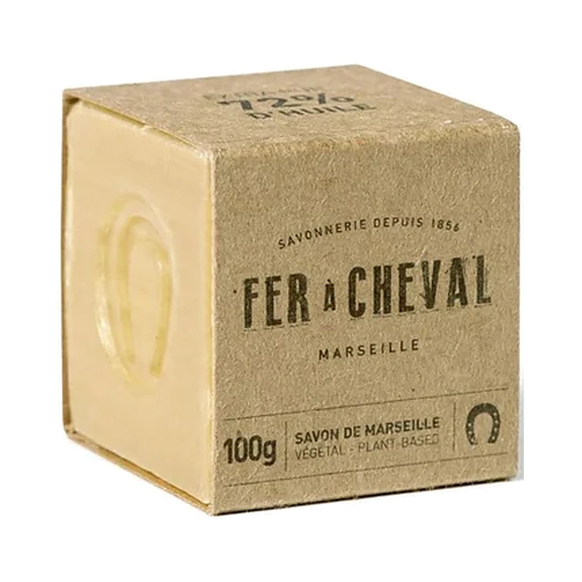 jabon de marsella 100 g en cubo con aceites vegetales fer a cheval en estuche de carton