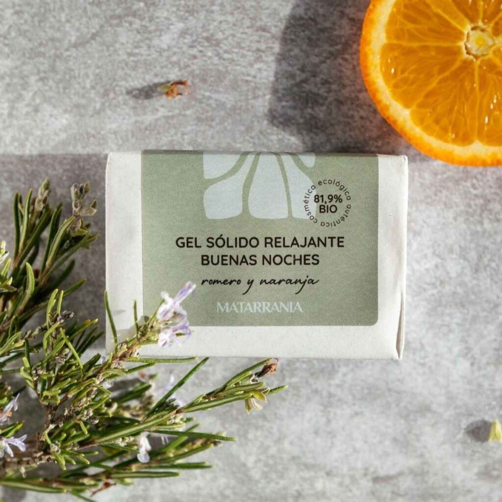 Gel de ducha sólido de romero y naranja