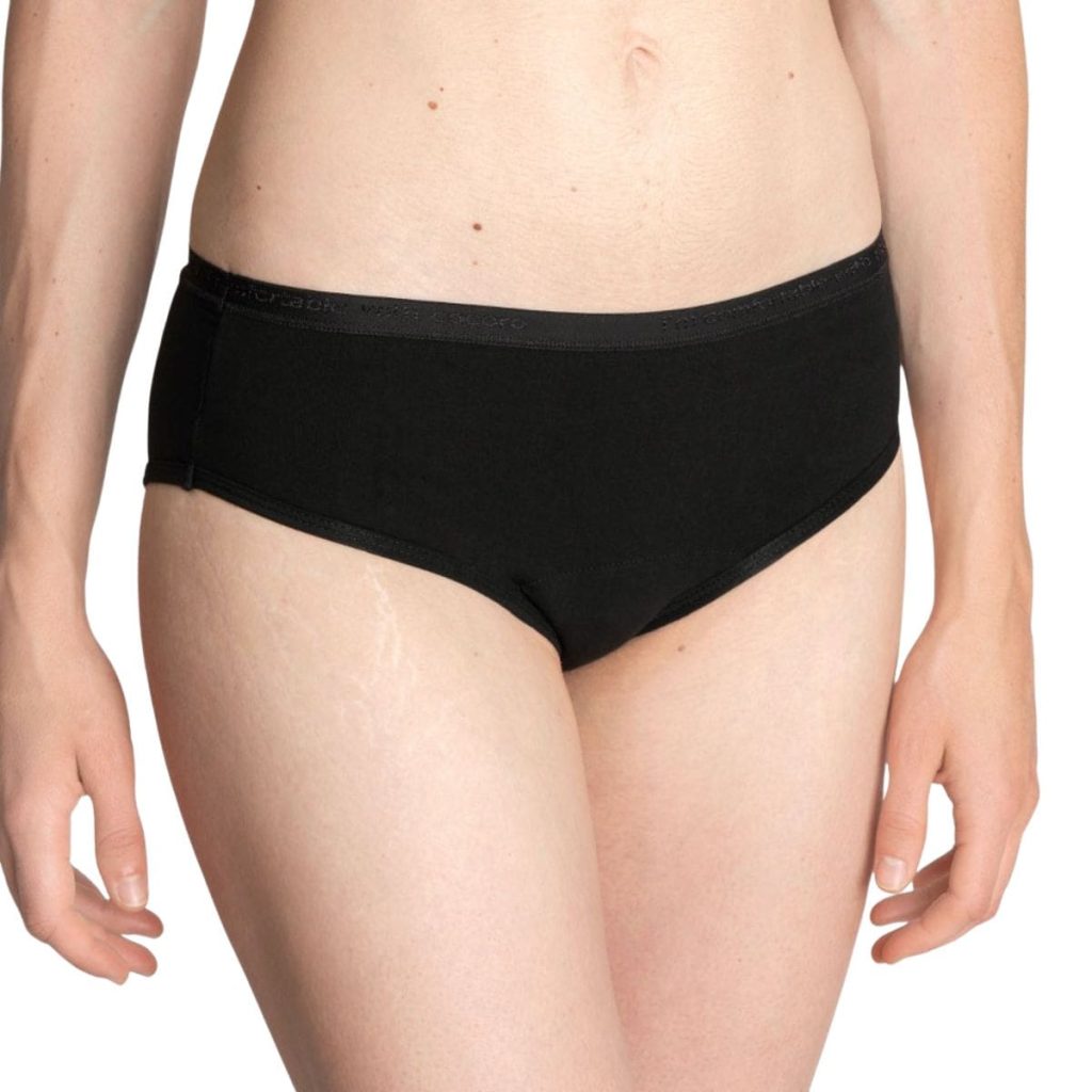 Braguita Menstrual Negra Flujo Moderado 0/XXS