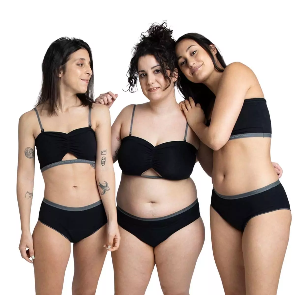 Braguita Menstrual con Cinturilla Gris – Flujo Abundante 1/XS Braguita Menstrual con Cinturilla Gris – Flujo Abundante 1/XS