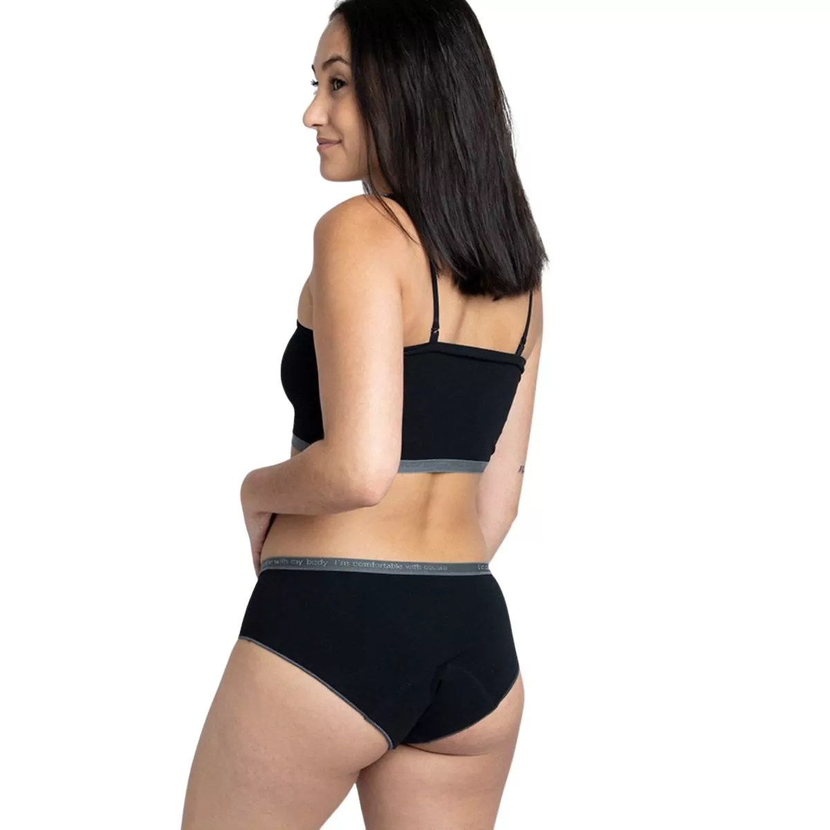 Braguita Menstrual con Cinturilla Gris – Flujo Abundante 1/XS Braguita Menstrual con Cinturilla Gris – Flujo Abundante 1/XS