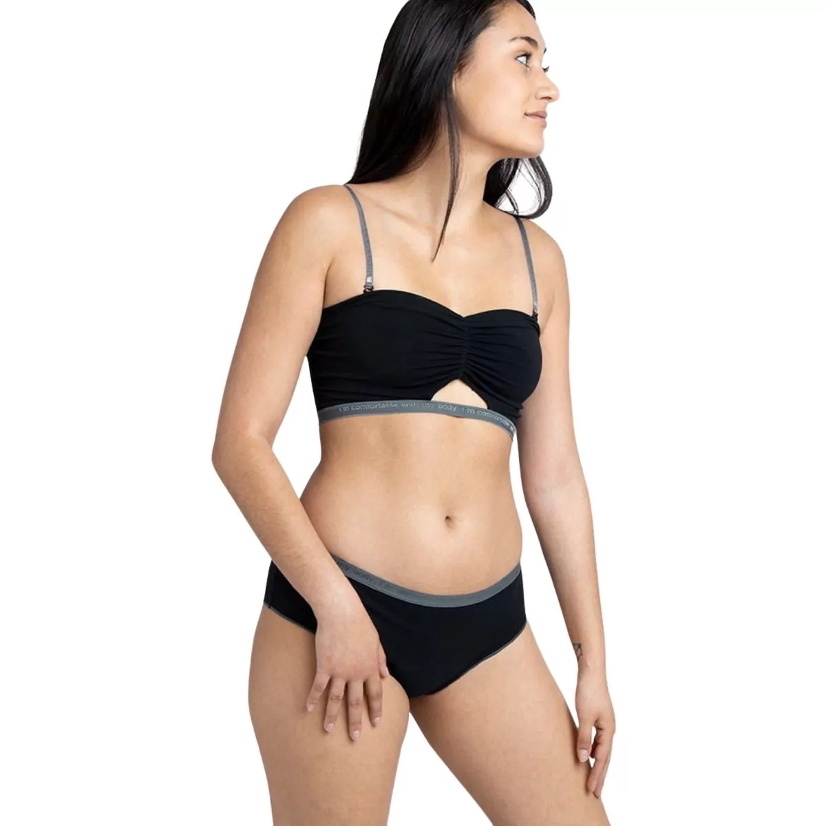 Braguita Menstrual con Cinturilla Gris – Flujo Abundante 1/XS Braguita Menstrual con Cinturilla Gris – Flujo Abundante 1/XS