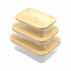 Tuppers de vidrio con tapa de bambú