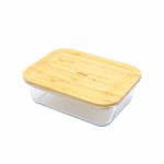 Tupper rectangular de Vidrio Borosilicato y Bambú: 3 tamaños