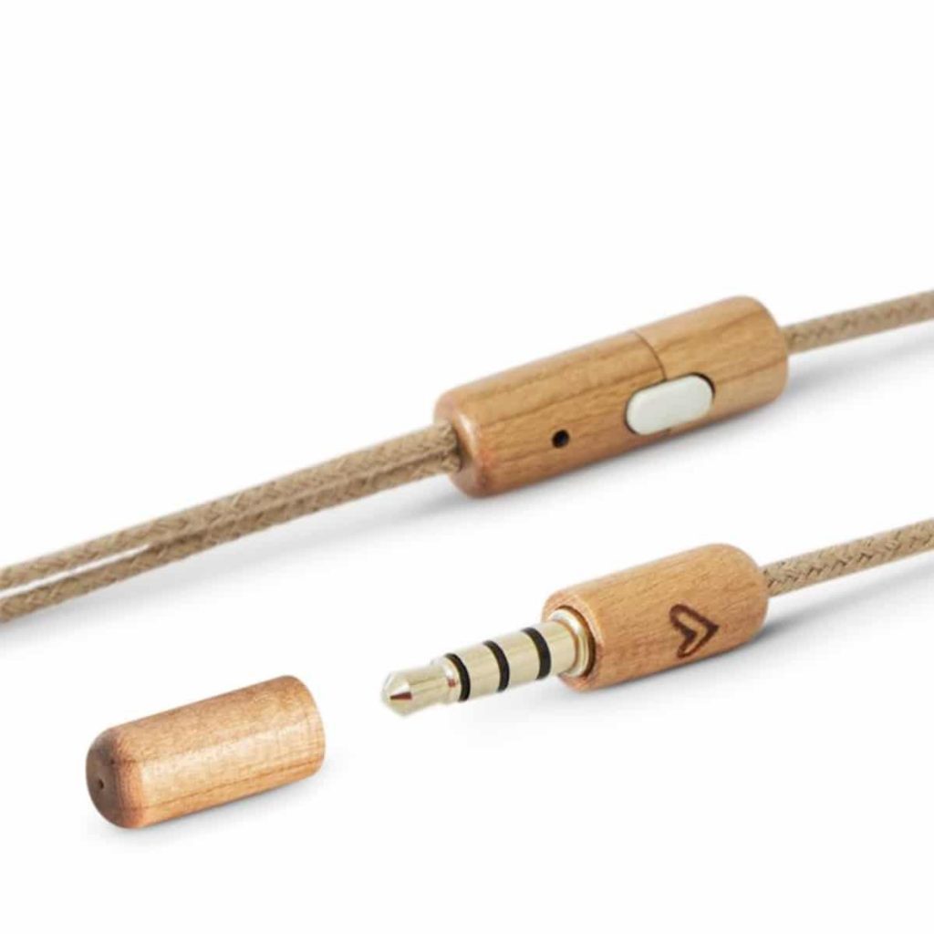 Auriculares de madera de cerezo