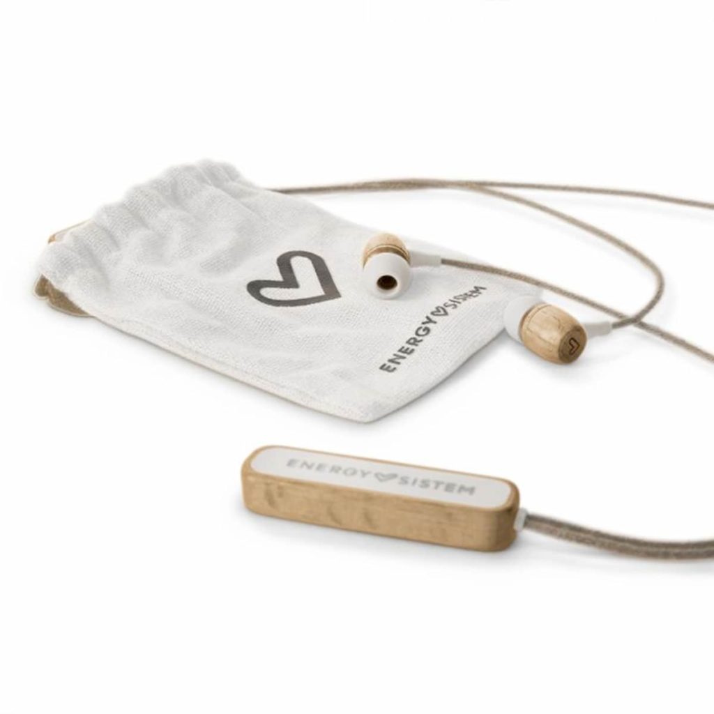 auriculares inalámbricos de madera y cáñamo