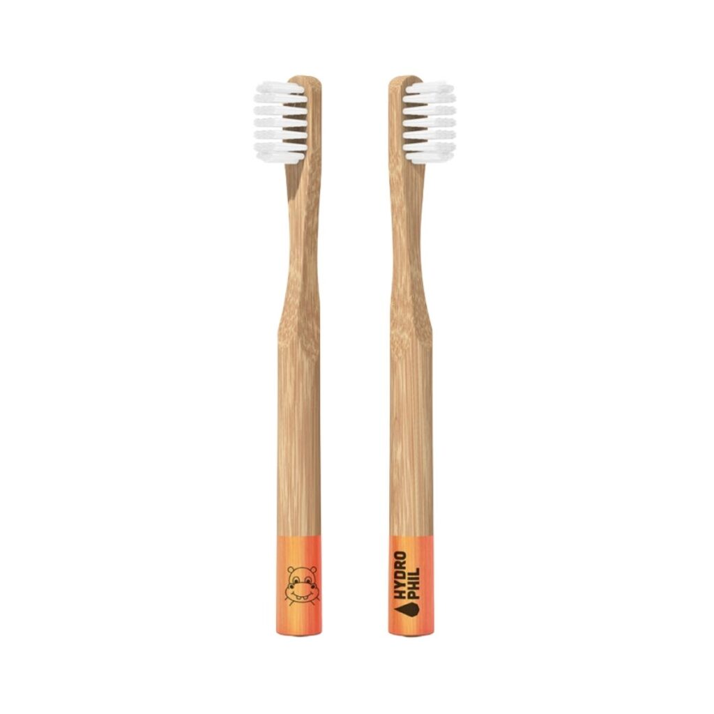Cepillos de dientes de bambú para niños rojo pack de dos