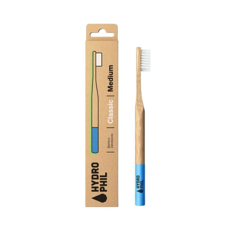 cepillo de bambú para adultos color azul