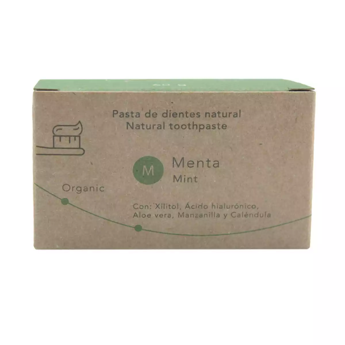 Pasta de dientes en crema con flúor en caja frontal
