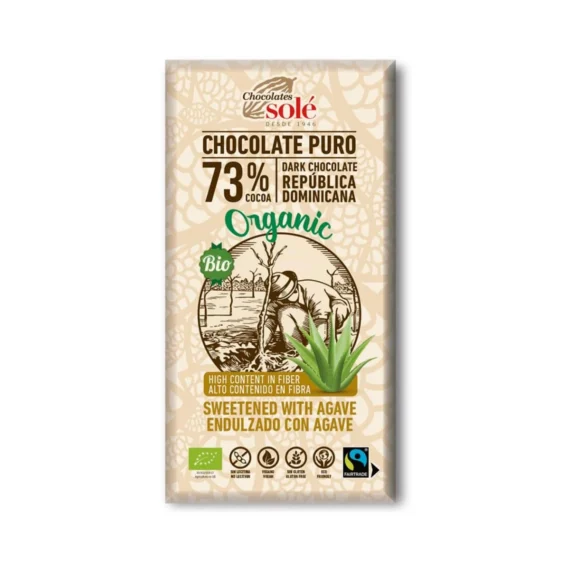 Chocolate Negro 73% con Agave 100 g BIO