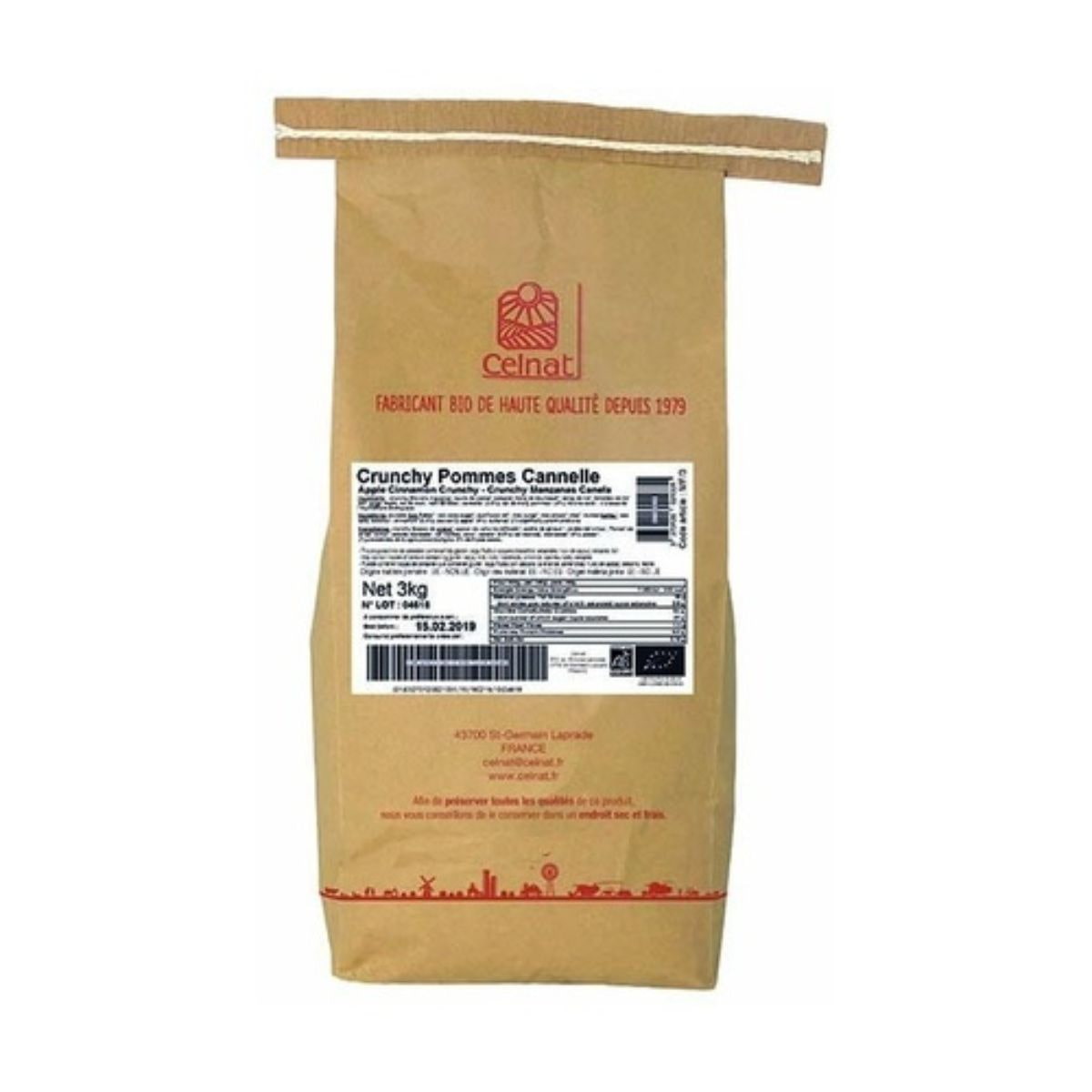 Muesli Crunchy de Manzanas y Canela BIO 3 kg