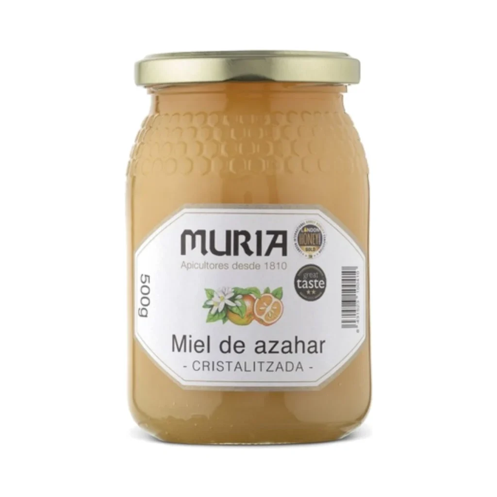 tarro de cristal de miel de azahar 500 g muria