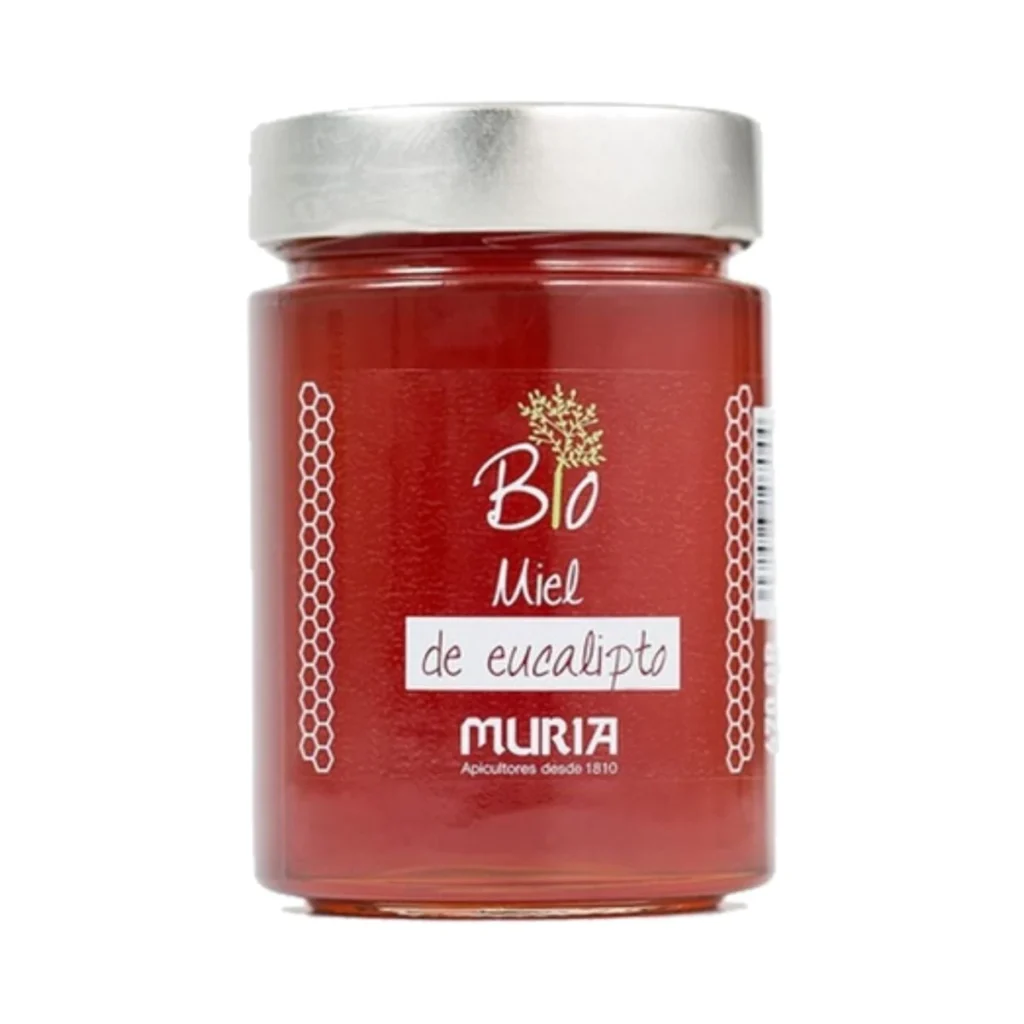 tarro de cristal de miel de eucalipto 470 g ecológica muria