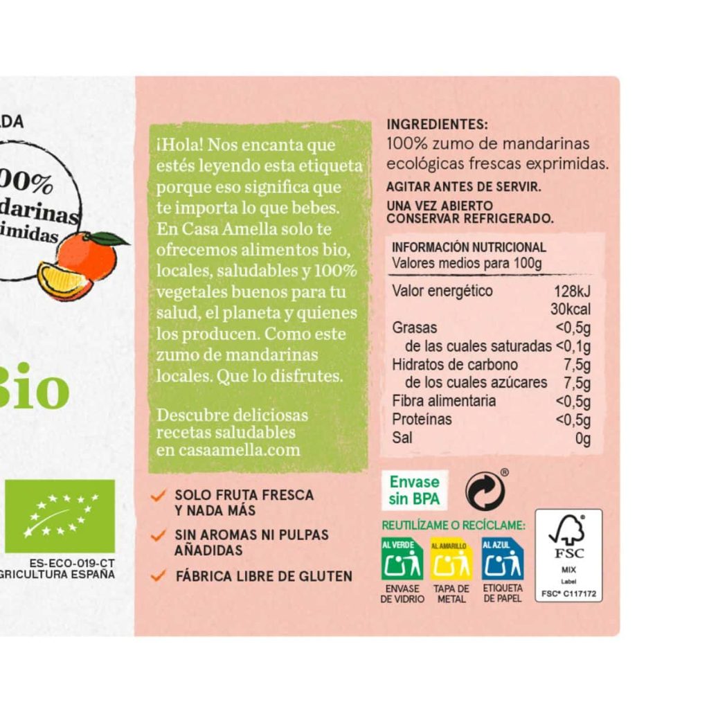 Zumo de Mandarina 750 ml BIO