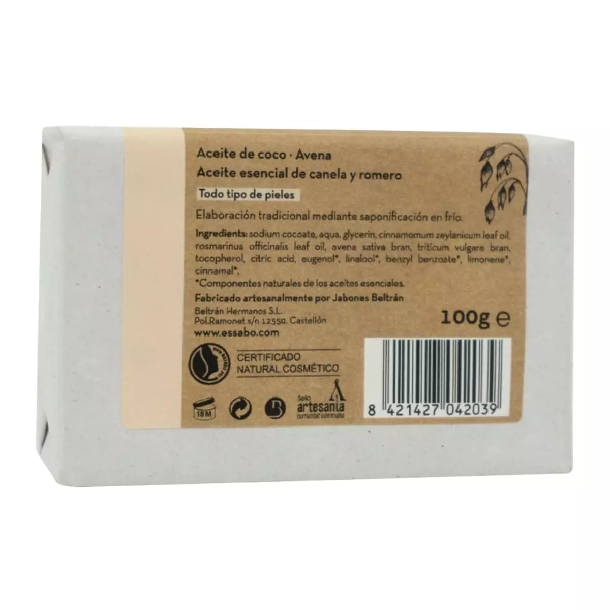 ESSABO jabon avena trasera