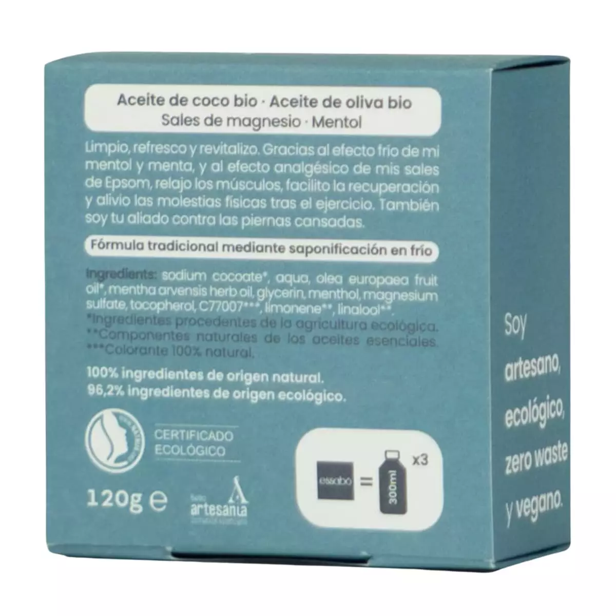ESSABO jabon deportivo 120gr. ECO trasera ESSABO jabon deportivo 120gr. ECO trasera
