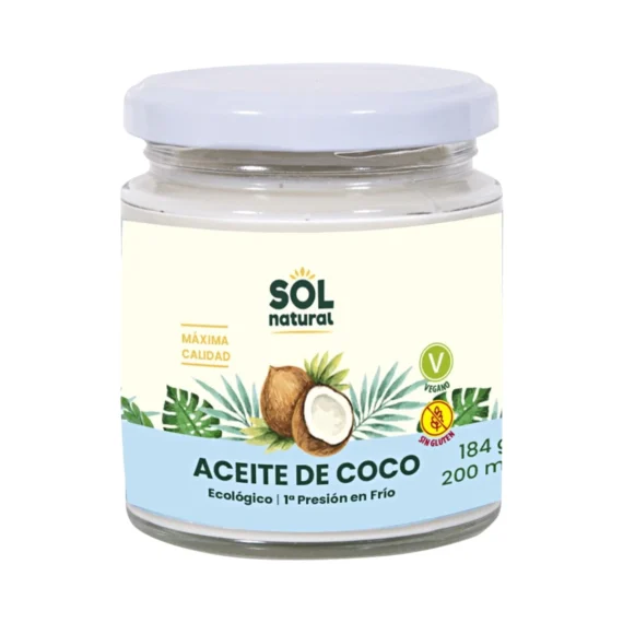 Aceite de Coco Virgen Extra 200 mL BIO - Sol Natural