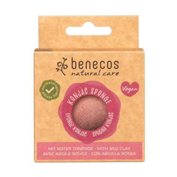 ESPONJA KONJAC arcilla roja pieles delicadas VEGAN