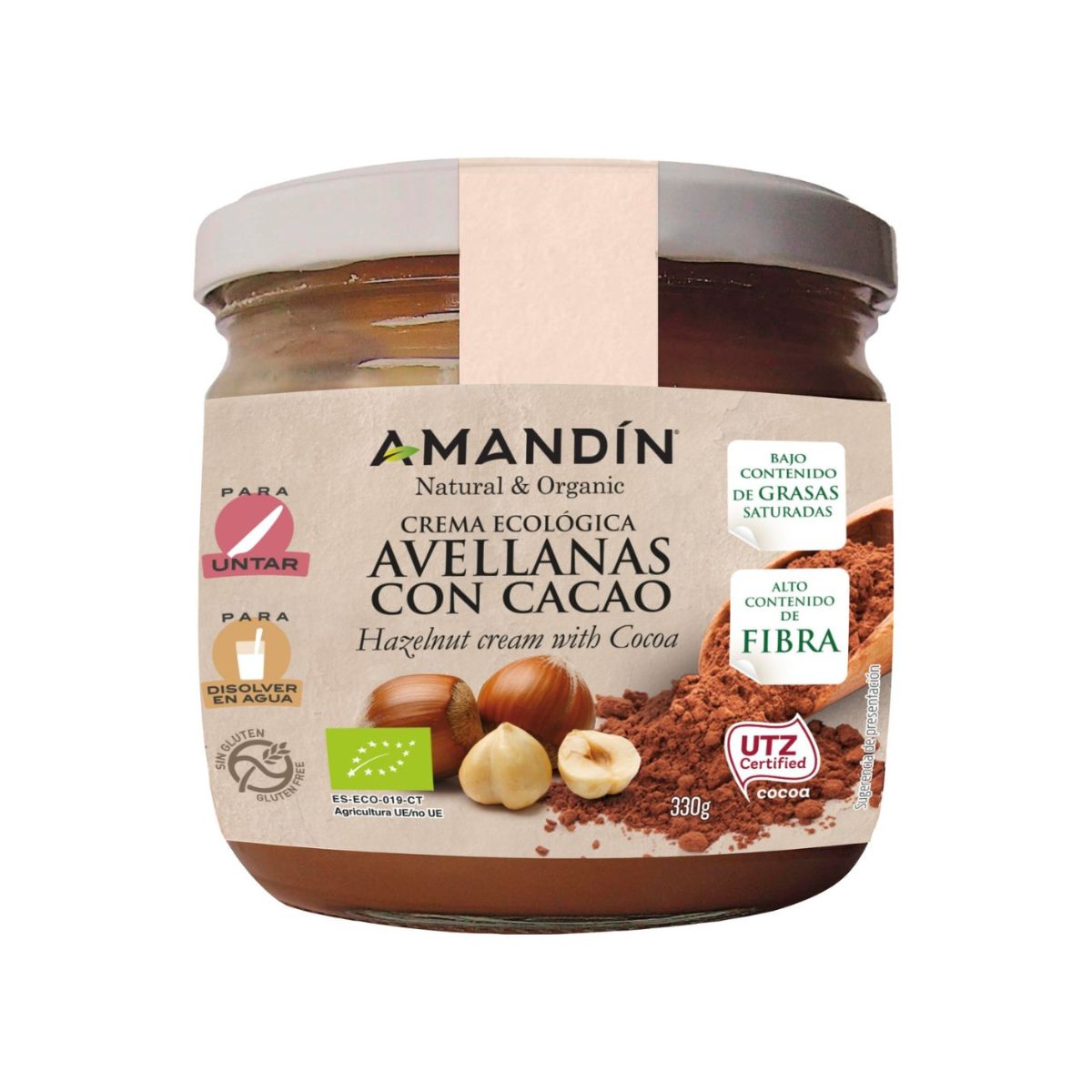 Crema de Avellanas con Cacao 330 g BIO