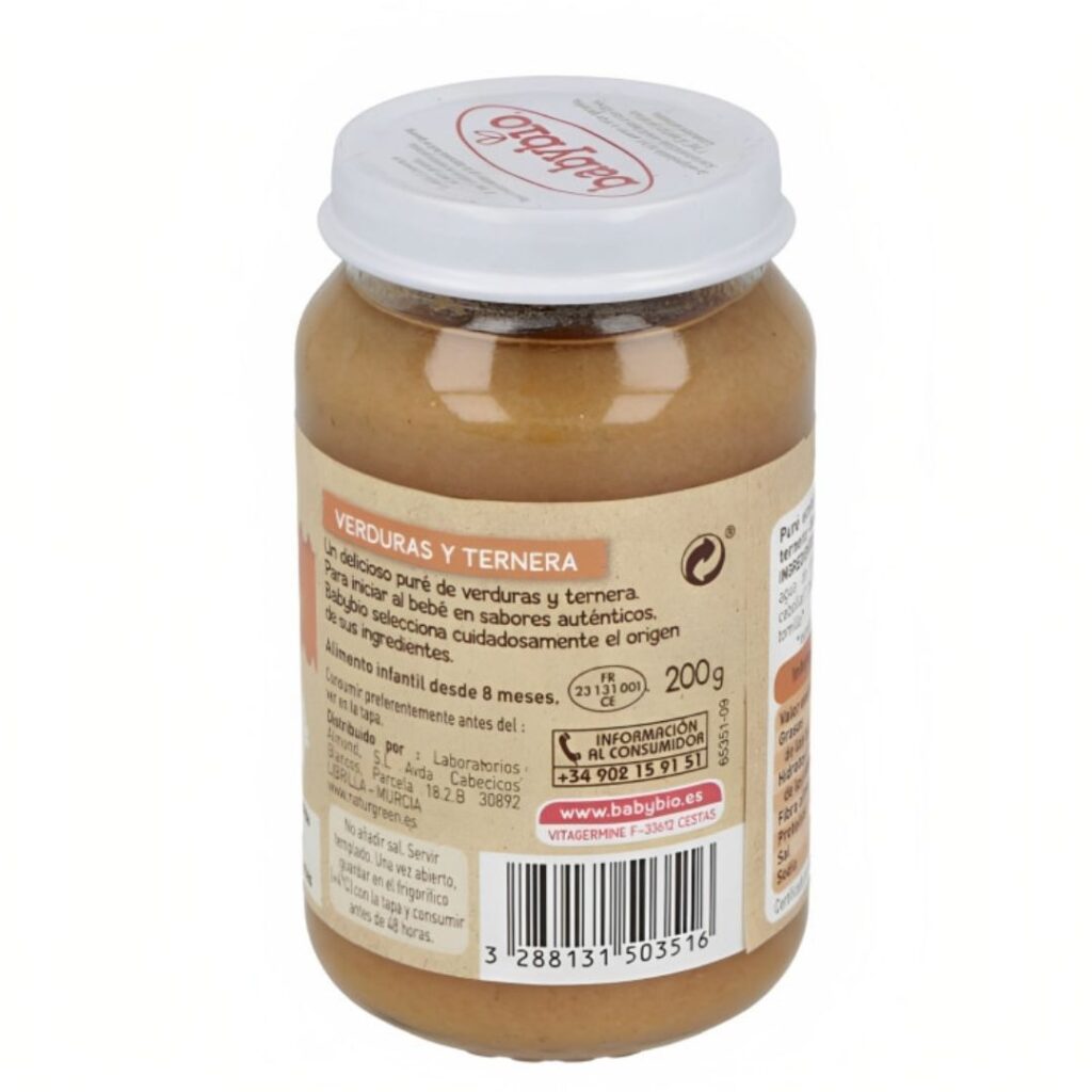 Potito de Verduras y Ternera 8 meses 200 g BIO detalle 1