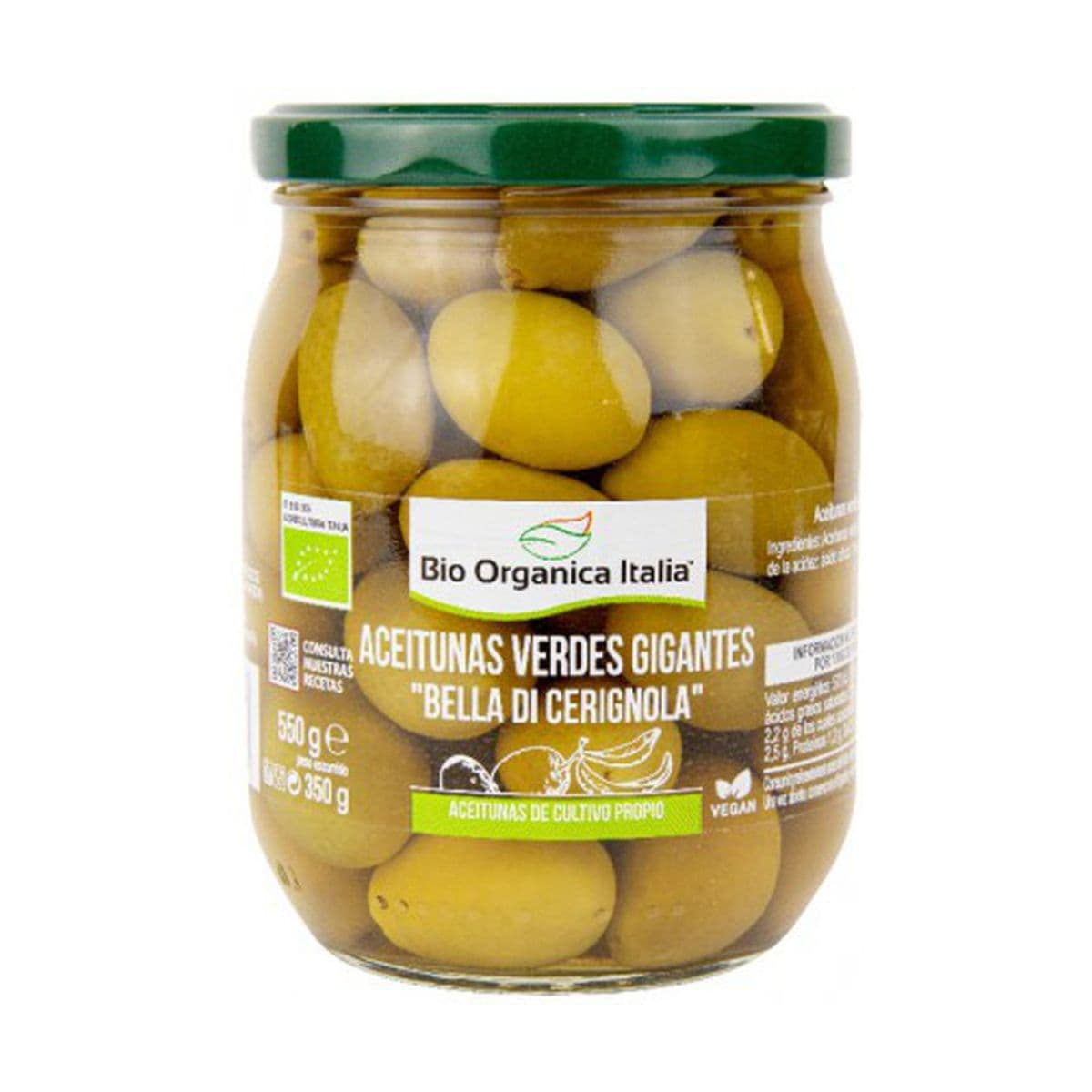 Aceituna Verde Gigante 550 g BIO